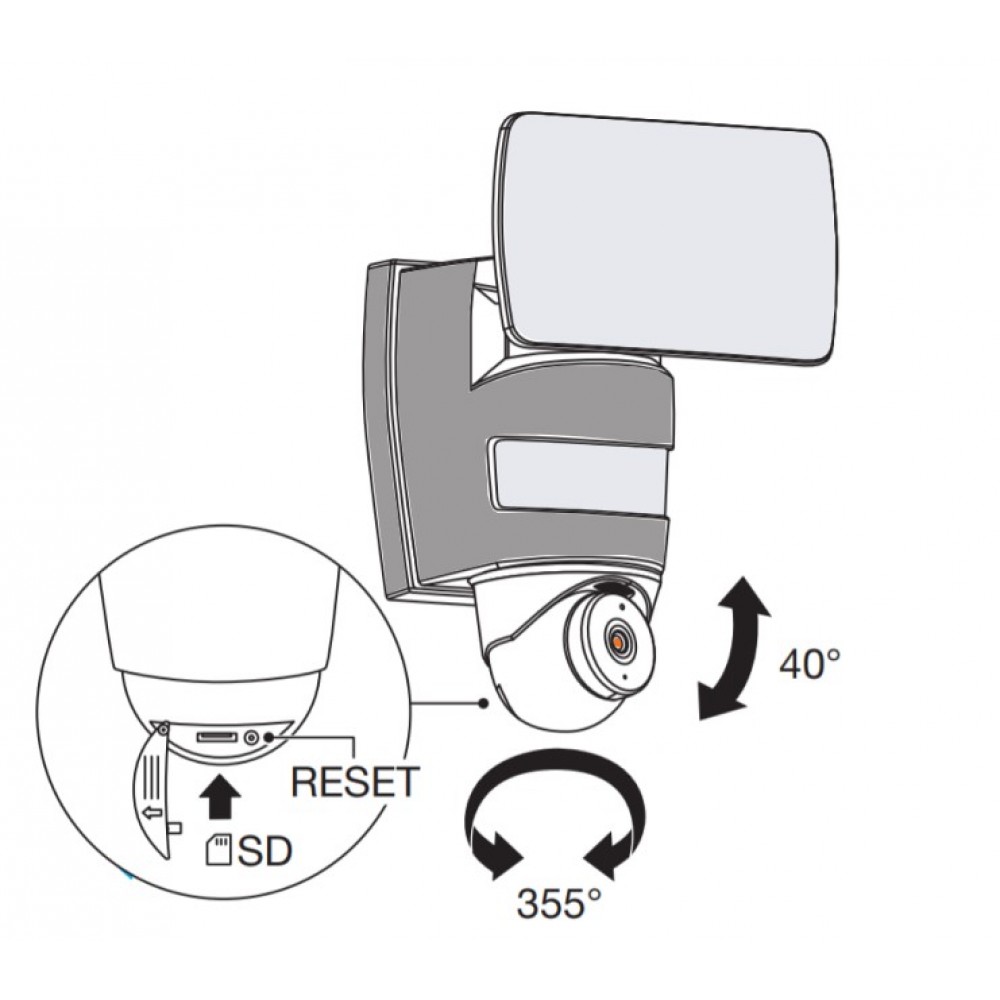 SMART OUTD WIFI FLOOD CAMERA 830 DG LEDV светодиодный прожектор с камерой  |артикул: 4058075478312| купить с доставкой в Красноярск в интернет  магазине.