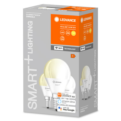 Светодиодная лампа Smart+WiFi Mini Bulb Dimmable 40 5W/2700K (x3) E14 Светодиодная лампа Smart+WiFi Mini Bulb Dimmable 40 5W/2700K (x3) E14