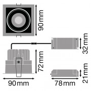 Спот светильник SP SQ DK ADJUST 8W/3000K FL BK